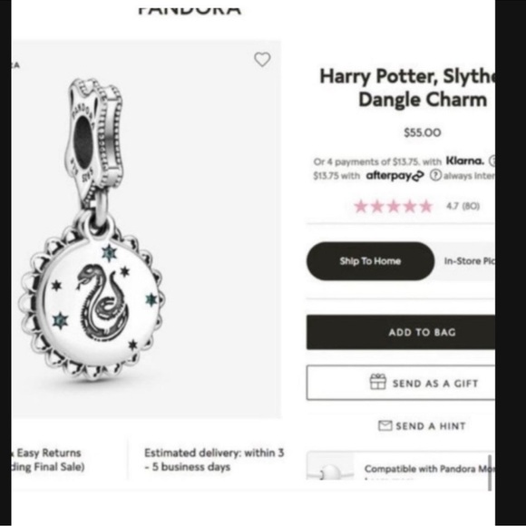 Harry Potter - Slytherin House Pandora Charm - Picture 15 of 15